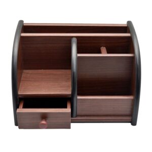 Divyog Wooden Desk Organizer Pen/Pencil Stand with Drawer, Mobile Holder & Remote Stand