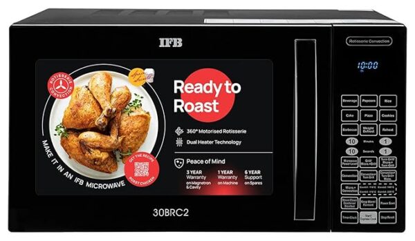 IFB 30 L Convection Microwave Oven (30BRC2, Black, With Starter Kit), Standard