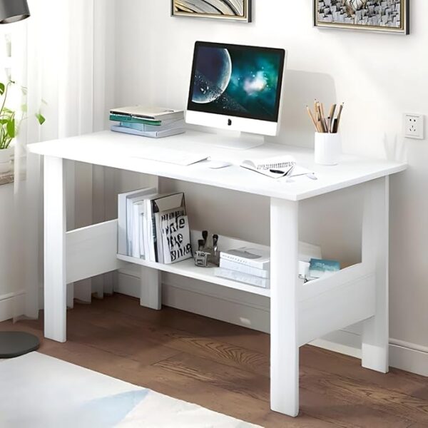 MATTERHORN Engineered Wood office Table, work from home Table with Shelf for Storage - Image 2