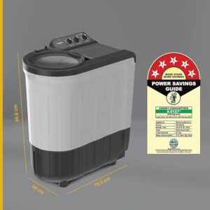 Whirlpool 6.5 Kg 5 Star Ace Supreme Semi-Automatic Top Loading Washing Machine (ACE SUPREME RYL SRS 6.5 GREY, 4 Year Comprehensive Warranty, 1400 RPM Motor, 5 Year Motor Warranty)